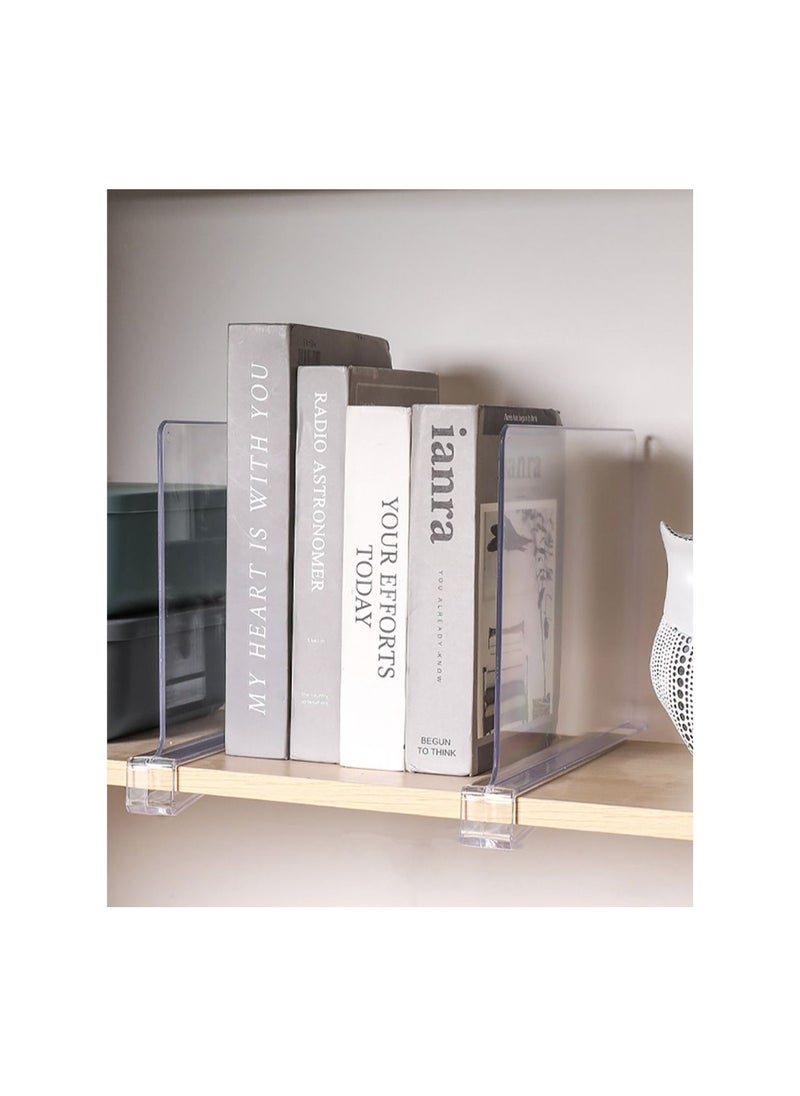 Generic - 2 pcs Clear Acrylic Shelf Dividers Wardrobe Closet Divider for Handbags Clothes Clip Design Closet Cabinet Bookcase Organization Board - Image 1
