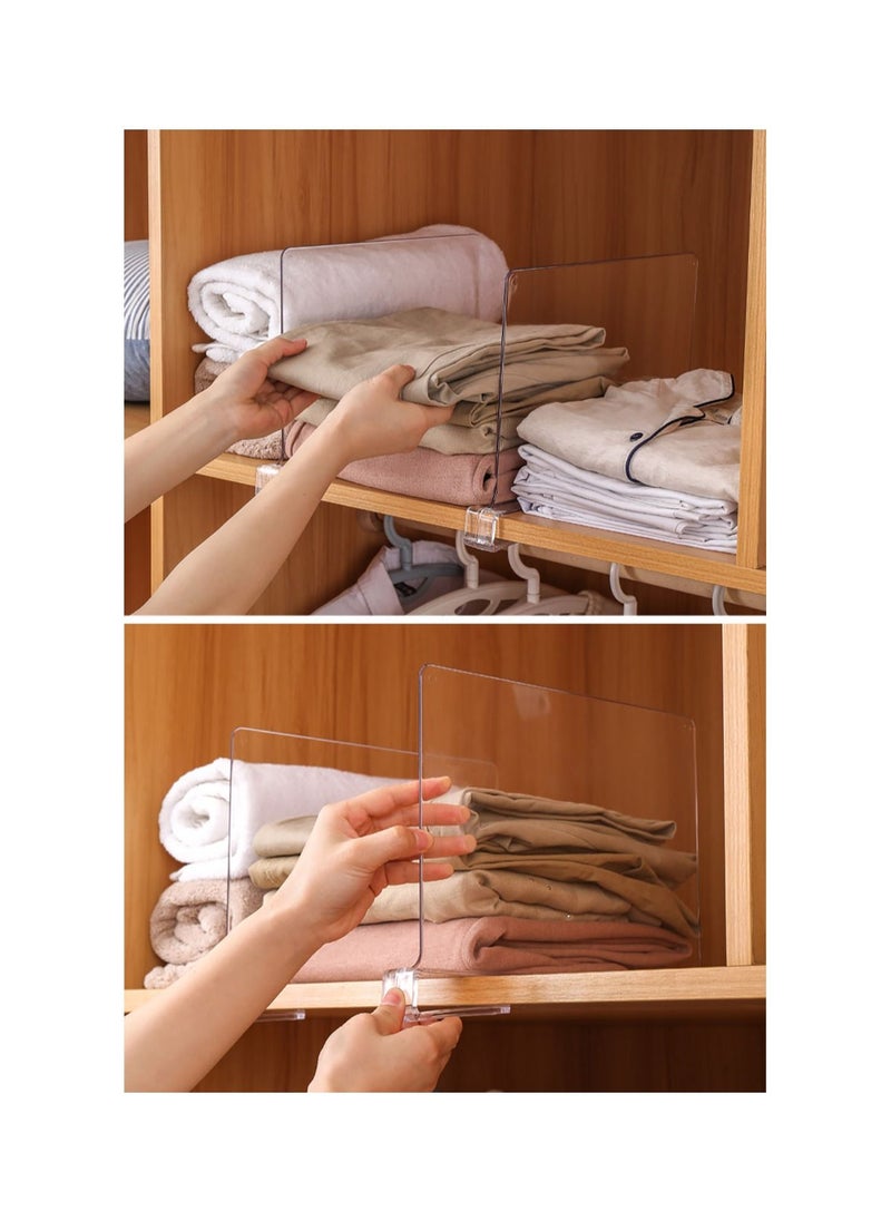 Generic - 2 pcs Clear Acrylic Shelf Dividers Wardrobe Closet Divider for Handbags Clothes Clip Design Closet Cabinet Bookcase Organization Board - Image 1