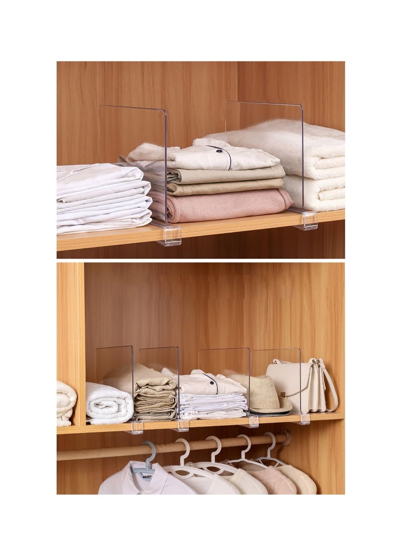 Generic - 2 pcs Clear Acrylic Shelf Dividers Wardrobe Closet Divider for Handbags Clothes Clip Design Closet Cabinet Bookcase Organization Board - Image 1