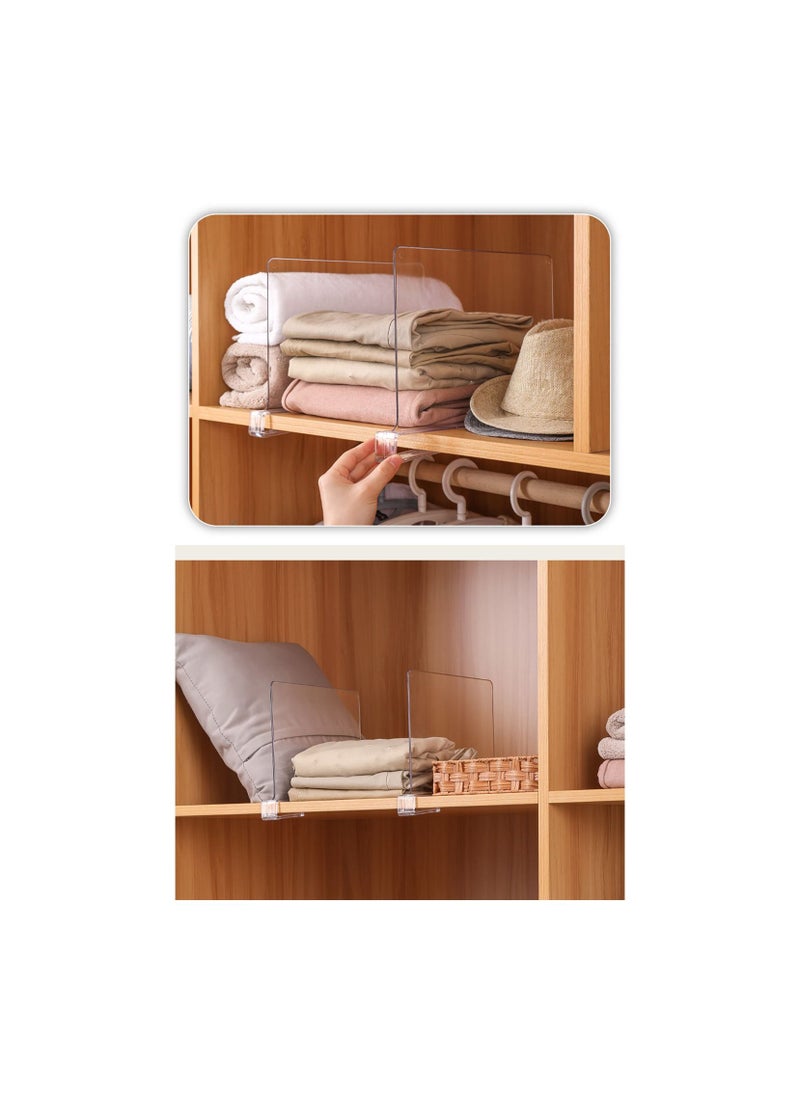 Generic - 2 pcs Clear Acrylic Shelf Dividers Wardrobe Closet Divider for Handbags Clothes Clip Design Closet Cabinet Bookcase Organization Board - Image 1