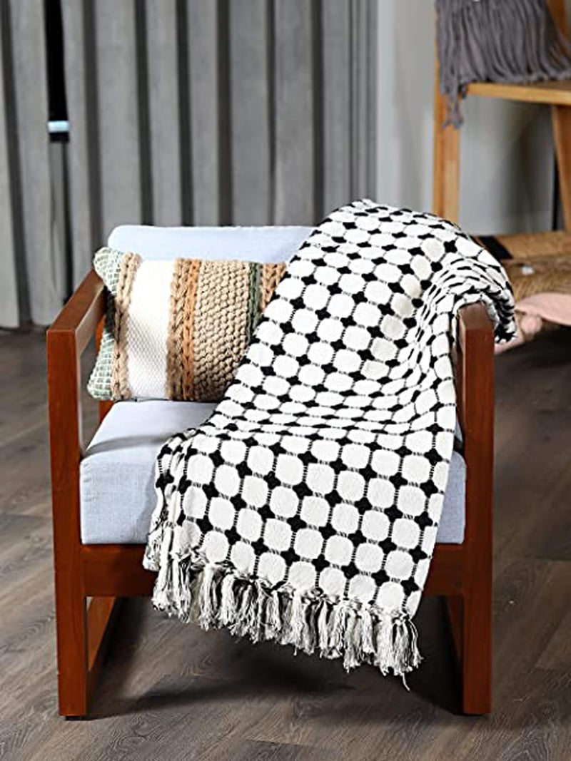 SASHAA WORLD Striped Super Soft & Breathable Throw Blanket | for Living Room, Bed, Sofa & Chair (Black/White | 80 x 60 inch) - Image 5