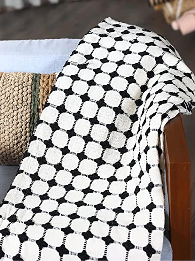 SASHAA WORLD Striped Super Soft & Breathable Throw Blanket | for Living Room, Bed, Sofa & Chair (Black/White | 80 x 60 inch) - Image 4