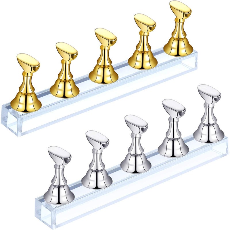 Kreni Acrylic Nail Display Stand Nail Tip Holder Magnetic Nail Practice Stand Fingernail DIY Nail Art Stand for False Nail Tip Manicure Tool - Image 1