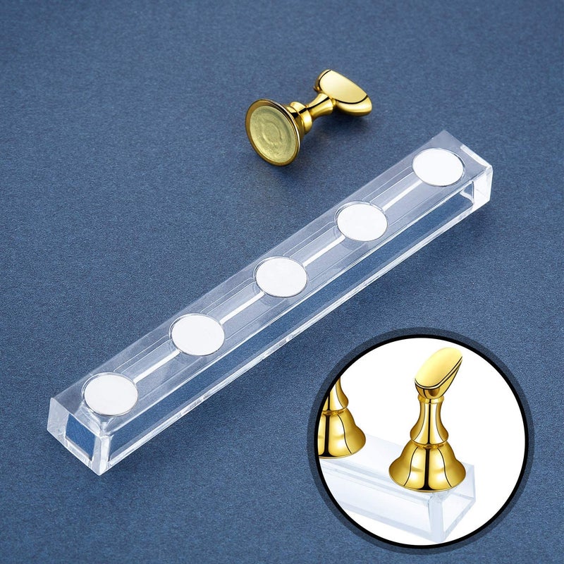 Kreni Acrylic Nail Display Stand Nail Tip Holder Magnetic Nail Practice Stand Fingernail DIY Nail Art Stand for False Nail Tip Manicure Tool - Image 2