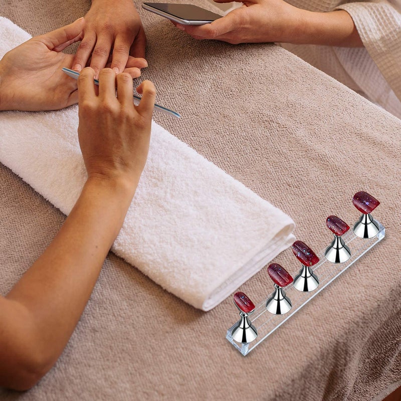 Kreni Acrylic Nail Display Stand Nail Tip Holder Magnetic Nail Practice Stand Fingernail DIY Nail Art Stand for False Nail Tip Manicure Tool - Image 3