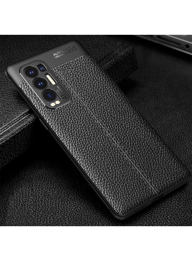 اس-توب جراب لهاتف OPPO Reno5 Pro Plus مصنوع من مادة TPU الملمس الليتشي المقاوم للصدمات - Image 2