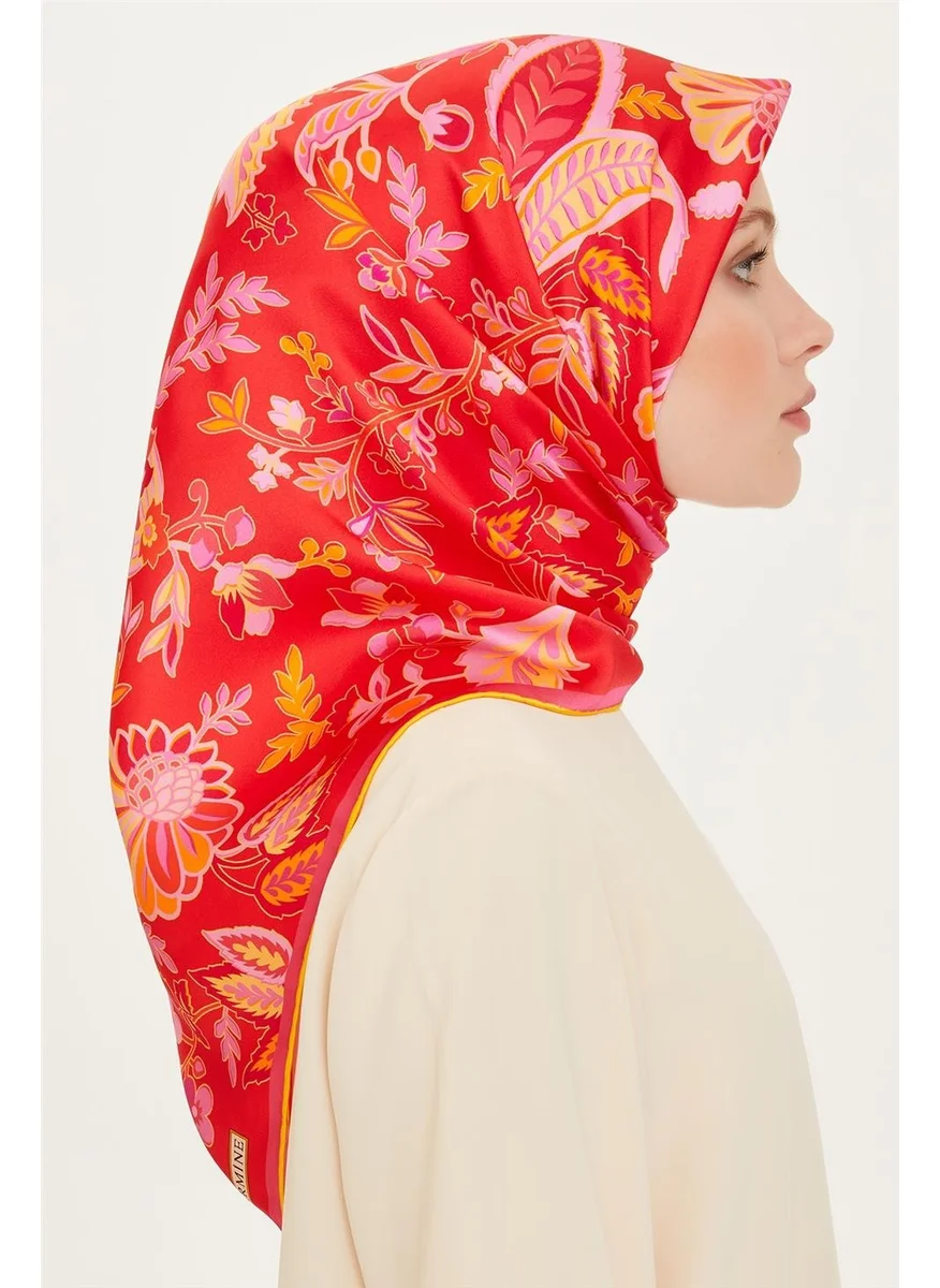 ARMINE Floral Patterned Sura Pure Silk Scarf 9227D 53 09
