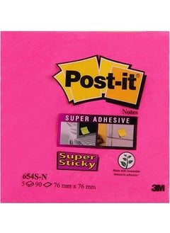 Post It 654S-N Note Paper 76X76 Mm Super Sticky 5 Colors 90 Sheets 