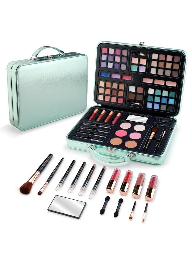 COLOR NYMPH All In One Makeup Kits For Teens Girl Beginner With Hand Bag Included 54 Colors Eyeshadow Blush Bronzer Highlighter Concealer Lipgloss Eyeliner Lipliner(Green) - Image 1