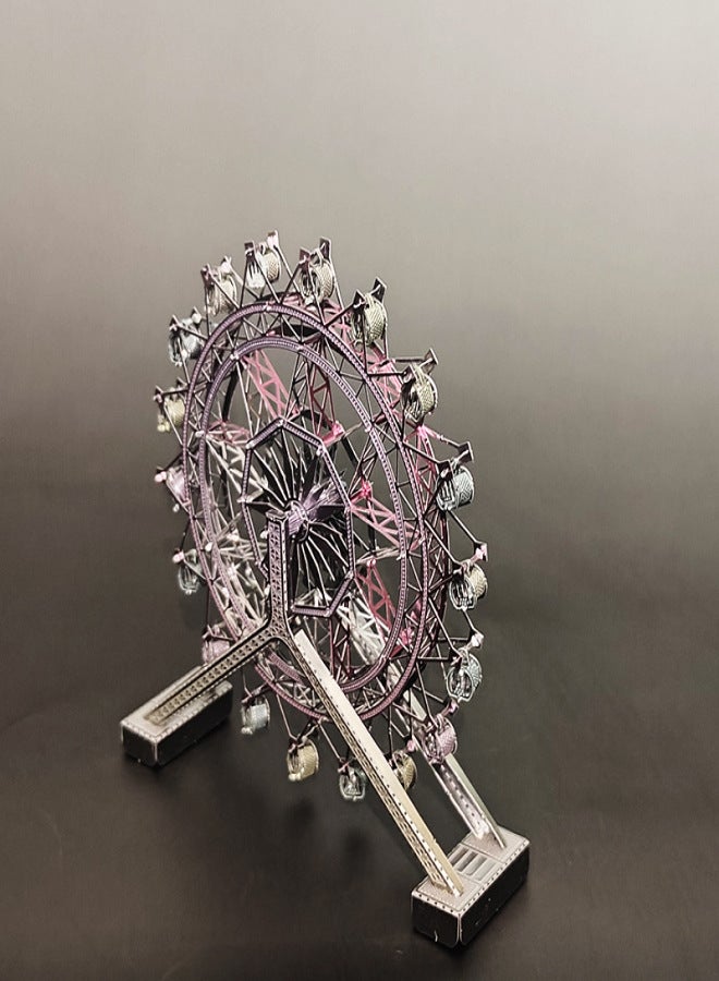 360-Degree Spin Ferris Wheel Stainless Steel DIY Assembly Model No-Glue 3D Metal Puzzle Kit - Image 3