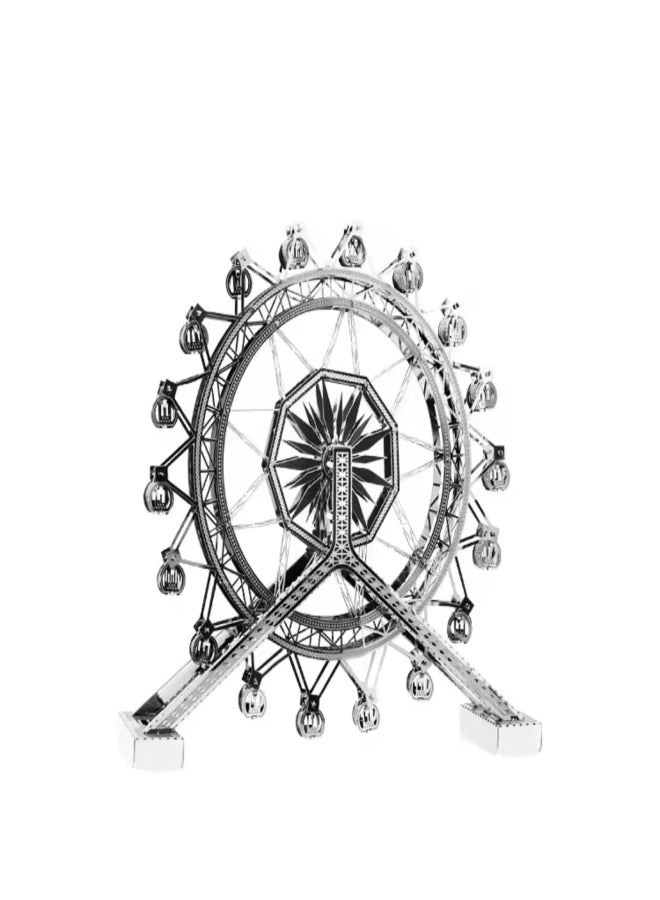 360-Degree Spin Ferris Wheel Stainless Steel DIY Assembly Model No-Glue 3D Metal Puzzle Kit - Image 1
