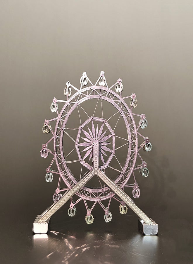 360-Degree Spin Ferris Wheel Stainless Steel DIY Assembly Model No-Glue 3D Metal Puzzle Kit - Image 4