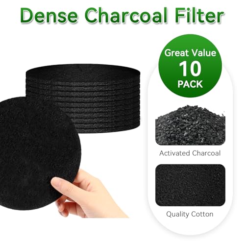 Buoauha 10 Pack Charcoal Filters for Compost Bucket, Compost Filters for Countertop Bin, Odor-Absorbing Activated Charcoal Replacement for Kitchen, Home Bucket Compost Bin Refill, 6.7 Inch - Image 4