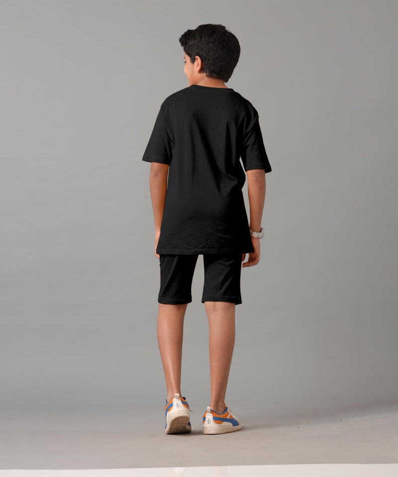 KYDA KIDS® Boy's 100% Pure Cotton Premium Printed Tshirt and Shorts Co-ords Set (Pack of 1) - Image 2