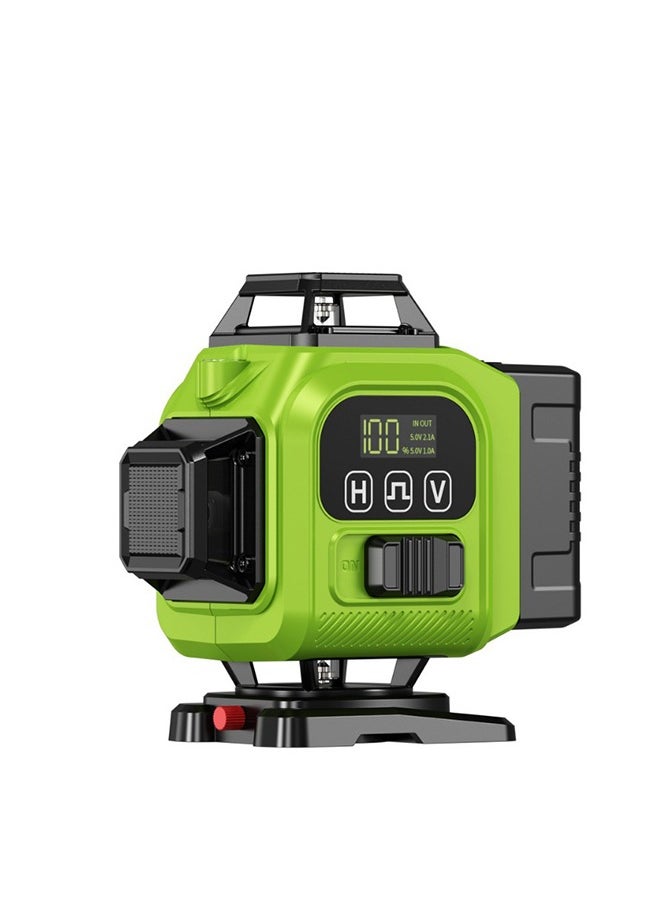 Laser Level 4x360° Self Leveling 16 Lines 4D Horizontal Vertical Green Beam Laser Level Tool with 2Pcs Rechargeable Li-ion Batteries