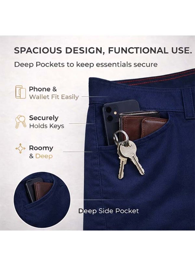 YANEK Men’s Slim Fit Chino Trousers – Stretch Cotton Pants | Casual & Formal Wear | Mult... - Image 5