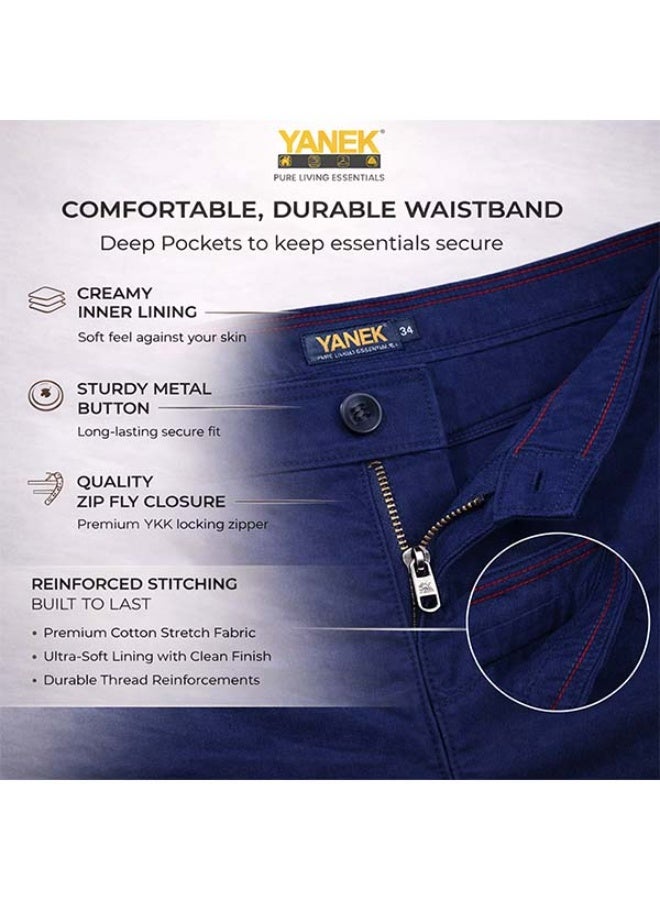 YANEK Men’s Slim Fit Chino Trousers – Stretch Cotton Pants | Casual & Formal Wear | Mult... - Image 2