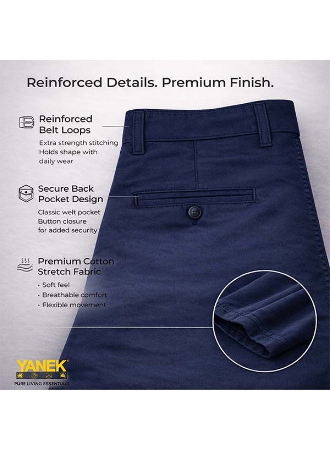 YANEK Men’s Slim Fit Chino Trousers – Stretch Cotton Pants | Casual & Formal Wear | Mult... - Image 4