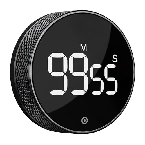 Blue Snail BlueSnail Kitchen Timer with LED Digital Display Smart Efficana for Home Classroom Gym Office, Volume and Brightness Adjustable Productivity Timer (All Black) - Image 1