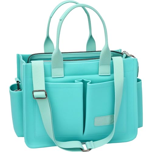 ZHMO Tote Bag for Women With Compartments and Zipper,Large Canvas Tote Women's Purse Crossbody Bags Work Laptop Book Bag Top Handle Satchels Handbags Shoulder Bag for Travel Nurse Teacher Church Gym Beach - Image 1