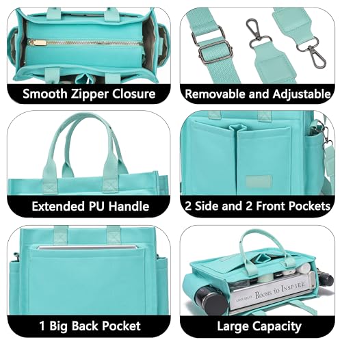 ZHMO Tote Bag for Women With Compartments and Zipper,Large Canvas Tote Women's Purse Crossbody Bags Work Laptop Book Bag Top Handle Satchels Handbags Shoulder Bag for Travel Nurse Teacher Church Gym Beach - Image 4