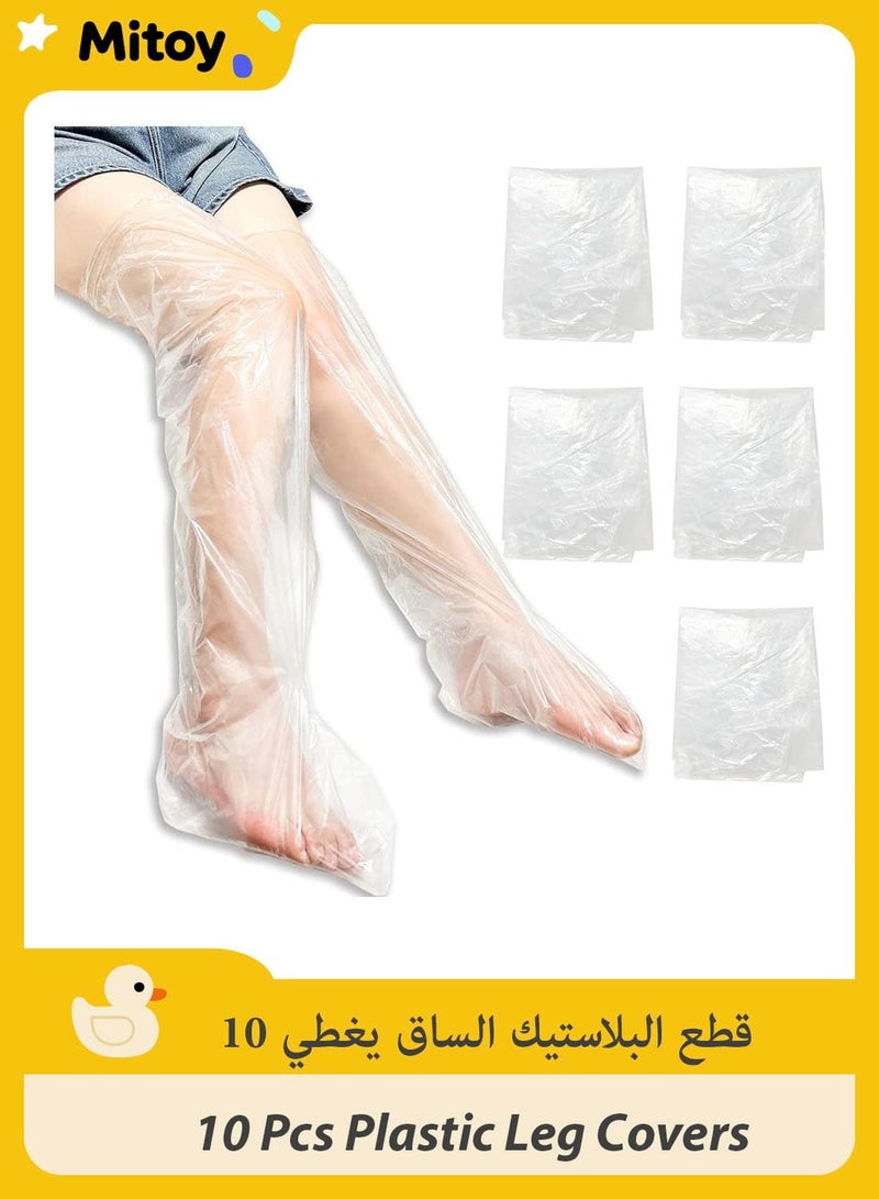 Anmi 10 Pcs 73cm Plastic Leg Covers for Legs Extended Moisturizing Disposable Socks for Feet (Clear) - Image 1