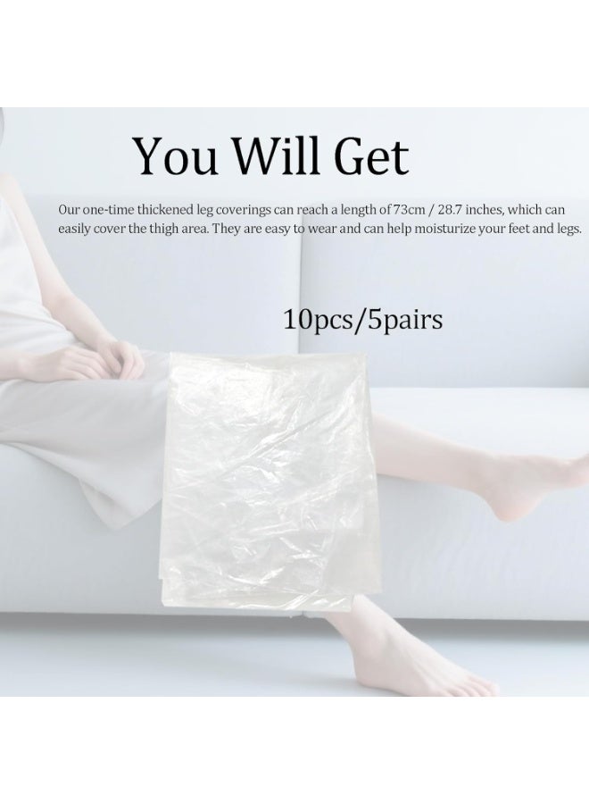 Anmi 10 Pcs 73cm Plastic Leg Covers for Legs Extended Moisturizing Disposable Socks for Feet (Clear) - Image 3