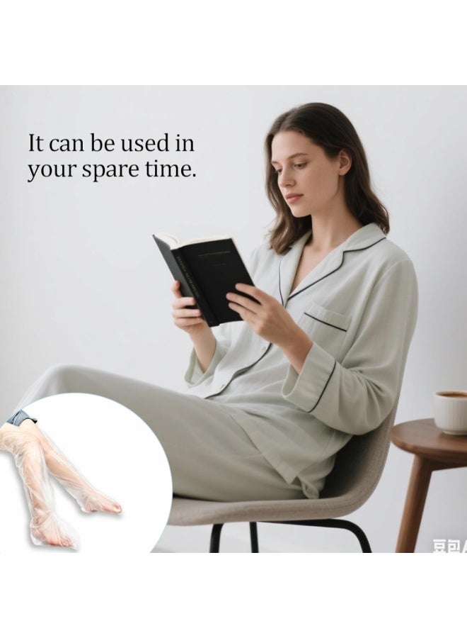 Anmi 10 Pcs 73cm Plastic Leg Covers for Legs Extended Moisturizing Disposable Socks for Feet (Clear) - Image 5