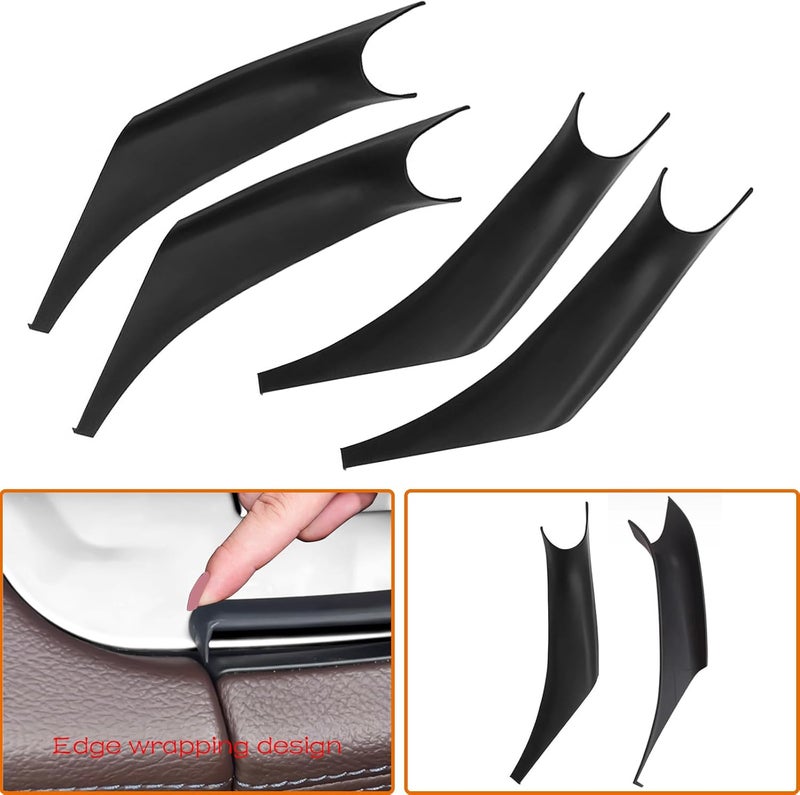 CHUANGHUI 4PCS Car Door Pull Cover Fit for BMW X3 G01 20182023 X4 G02 20192024 Interior Door Handle Protective Decorate Covers 20i 30i 30e Black - Image 4