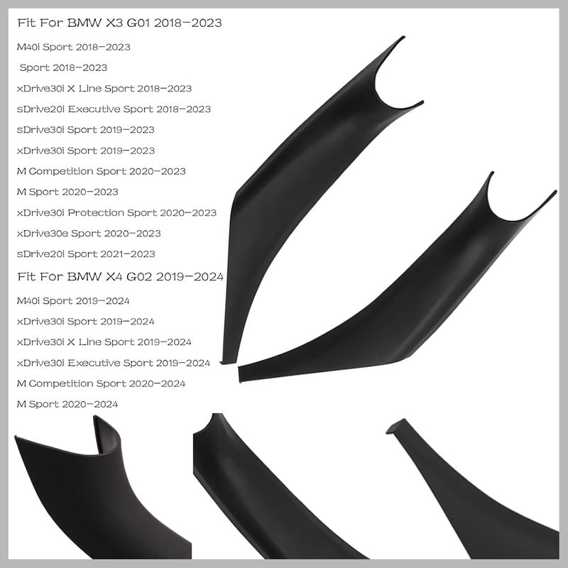 CHUANGHUI 4PCS Car Door Pull Cover Fit for BMW X3 G01 20182023 X4 G02 20192024 Interior Door Handle Protective Decorate Covers 20i 30i 30e Black - Image 5