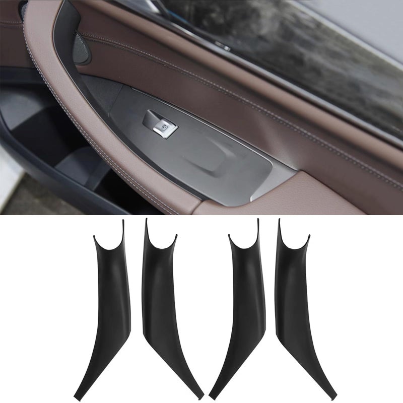 CHUANGHUI 4PCS Car Door Pull Cover Fit for BMW X3 G01 20182023 X4 G02 20192024 Interior Door Handle Protective Decorate Covers 20i 30i 30e Black - Image 2
