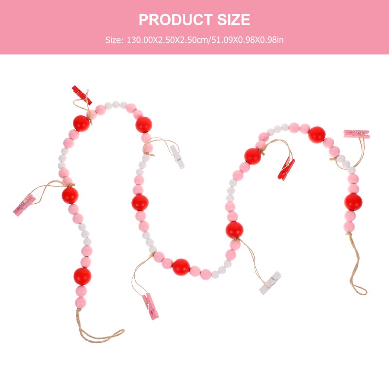 Hanging Bead Garland Wall Photo Display Clip Photo Display Garland with Clips - Image 5