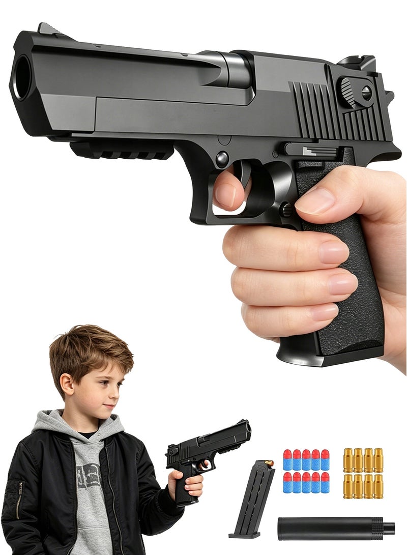 REZZOSS Ultimate Foam Dart Blaster Toy Kit 1:1: Scale Model – Manual Cocking Slide Action Launcher with Shell Ejection Simulation | Includes 10 Soft Foam Darts, 8 Gold Casings & Detachable Mock Suppressor | Best Outdoor Active Game Gift for Kids Ages 8+ - Image 1