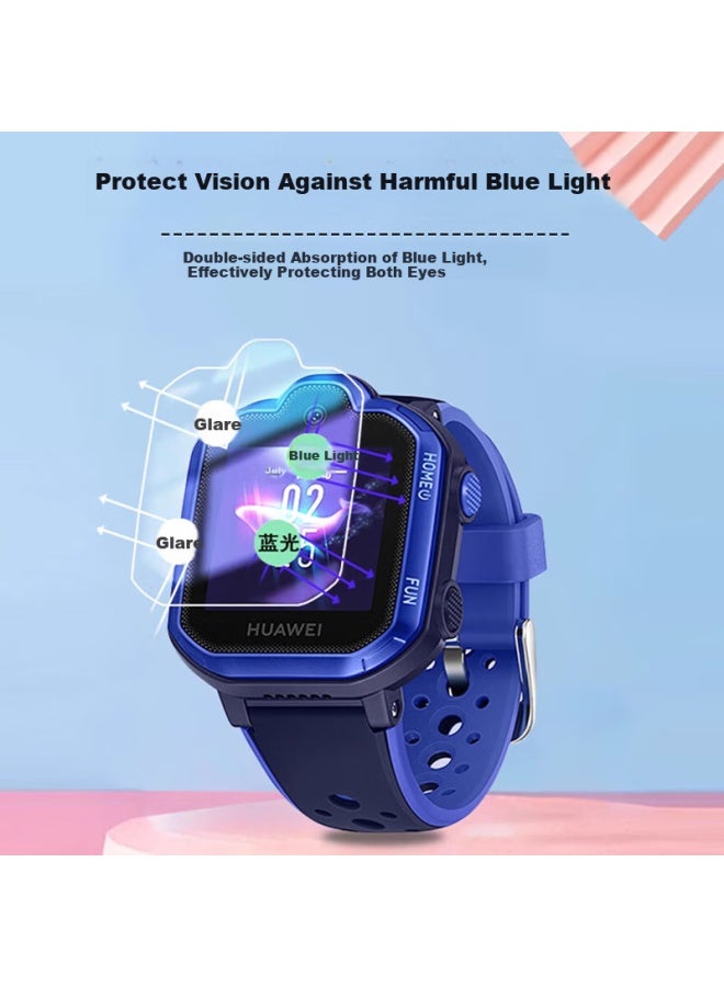 Langling حامي شاشة زجاج مقوى لساعة Huawei Children's Watch 4pro، حماية عيون احترافية تغطية كاملة للشاشة مضاد للضوء الأزرق امتصاص تلقائي مضاد للبصمات - Image 2