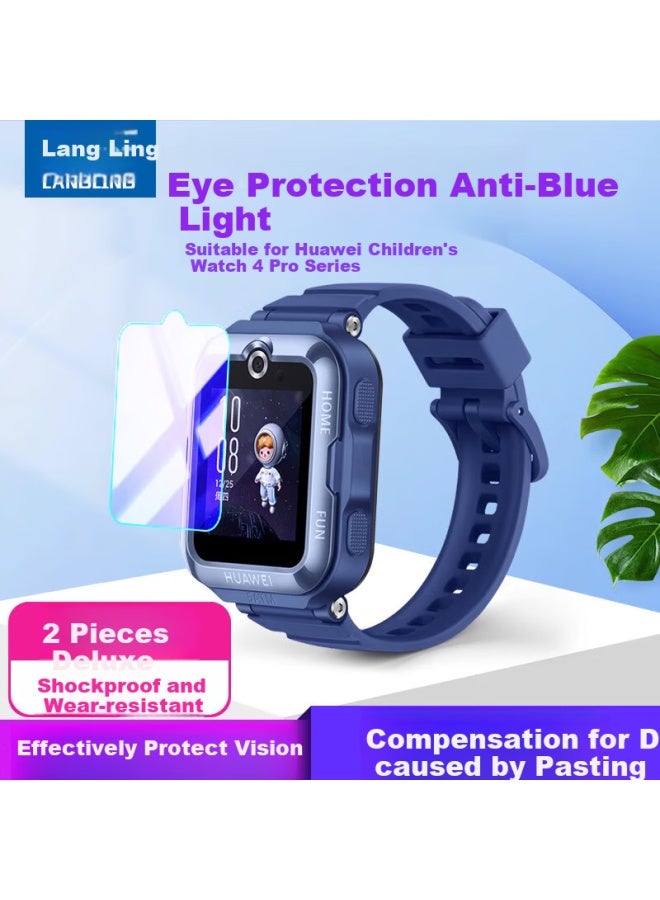 Langling حامي شاشة زجاج مقوى لساعة Huawei Children's Watch 4pro، حماية عيون احترافية تغطية كاملة للشاشة مضاد للضوء الأزرق امتصاص تلقائي مضاد للبصمات - Image 1