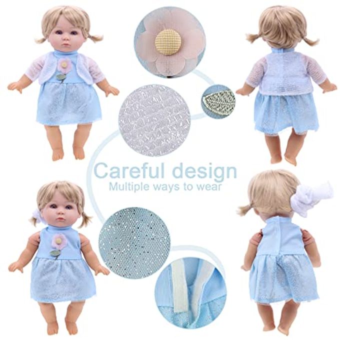 MLcnleS Alive Girl Baby Clothes 6 Sets 12 Inch Baby Dolls Dress Accessories Include unicorrn Skirt Snow White Dresses Swimsuit Outfits, 12 Inch Doll Clothing for Girls Birthday Xmas Gift - Image 5