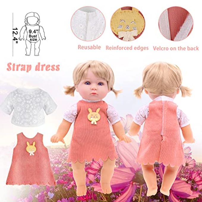 MLcnleS Alive Girl Baby Clothes 6 Sets 12 Inch Baby Dolls Dress Accessories Include unicorrn Skirt Snow White Dresses Swimsuit Outfits, 12 Inch Doll Clothing for Girls Birthday Xmas Gift - Image 3