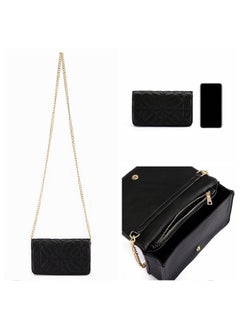 Ayliss Mini Women Crossbody Handbag Shoulder Handbags Evening Clutch Cellphone Wallet Purse Pu Leather Bag With Chain (Black Mini)  - Image 4