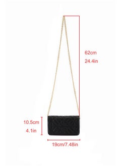 Ayliss Mini Women Crossbody Handbag Shoulder Handbags Evening Clutch Cellphone Wallet Purse Pu Leather Bag With Chain (Black Mini)  - Image 3