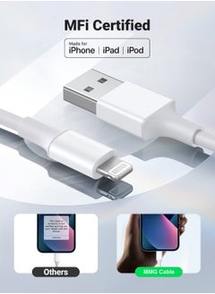 MMG iPhone Charger Cable 2M [MFi Certified] Lightning Cable iPhone Cable 2.4A Lightning Cord Compatible for iPhone 14/14 Pro/14 Plus/14 Pro Max, iPhone 13 Pro 12 Pro Max 11 XS 7 Plus 6S ipad Pro  - Image 3