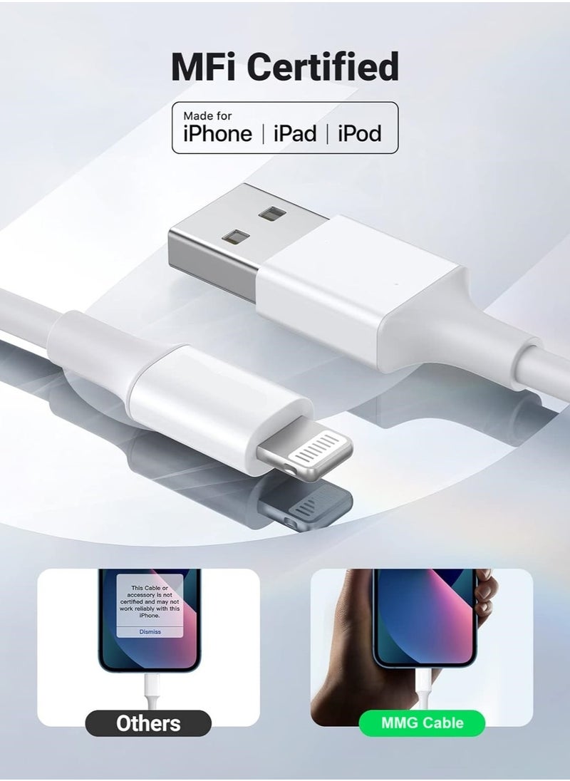 MMG iPhone Charger Cable 2M [MFi Certified] Lightning Cable iPhone Cable 2.4A Lightning Cord Compatible for iPhone 14/14 Pro/14 Plus/14 Pro Max, iPhone 13 Pro 12 Pro Max 11 XS 7 Plus 6S ipad Pro  - Image 3
