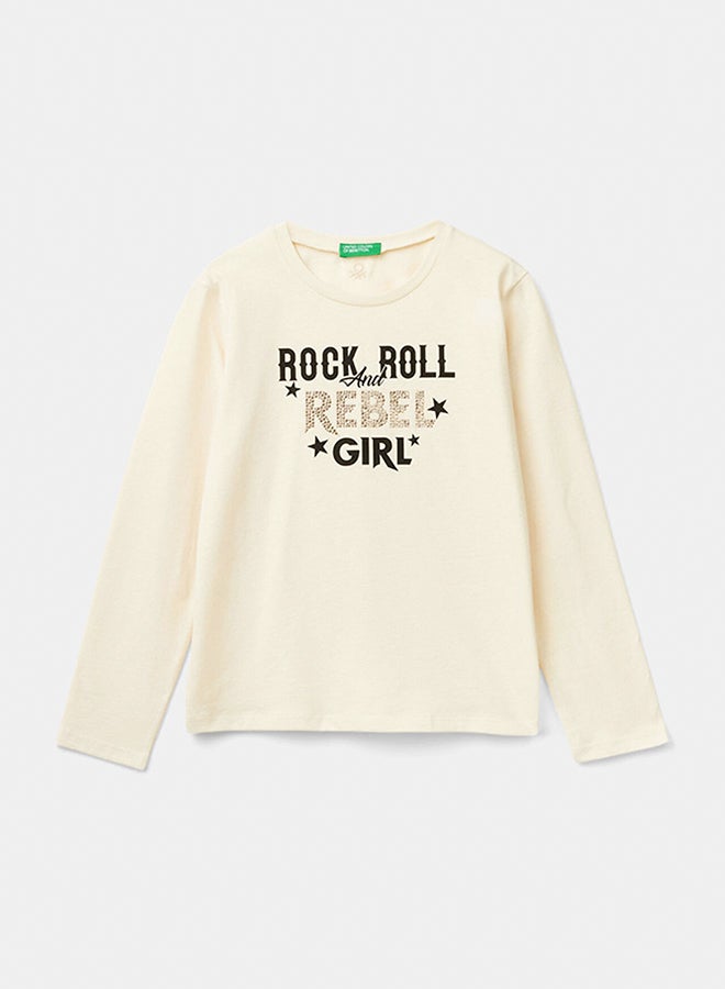Benetton T-shirt with stud applique  - Image 1