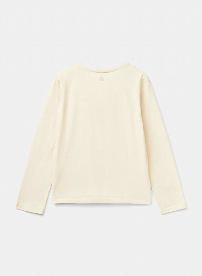 Benetton T-shirt with stud applique  - Image 2