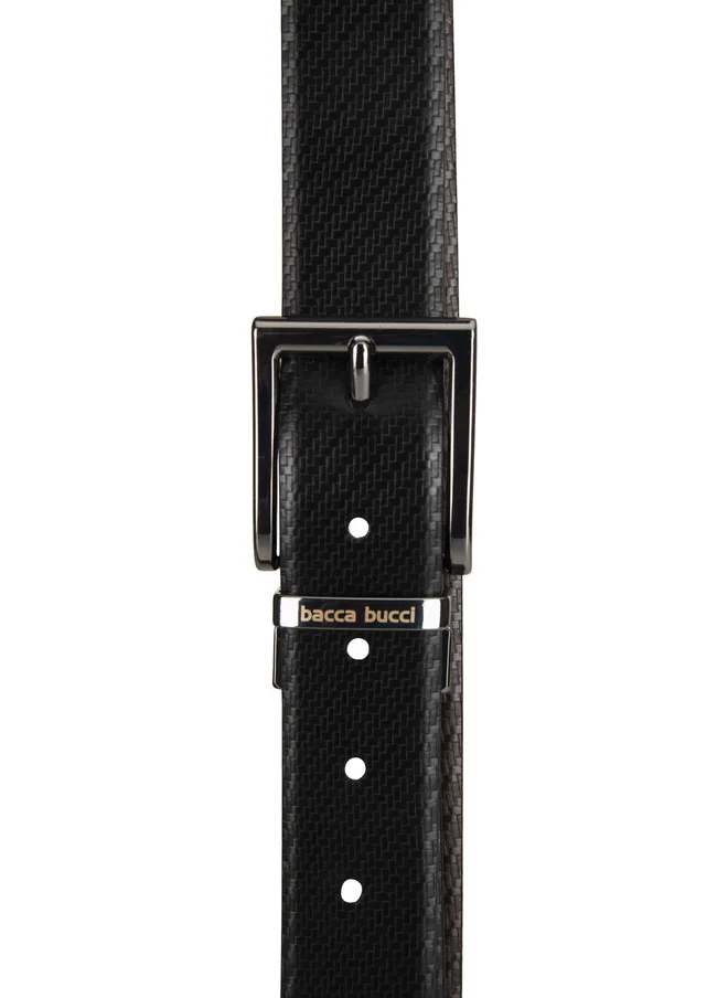 Bacca Bucci  Men's Reversible Black and Brown Leather Solid Belt for Men | Best Price UAE