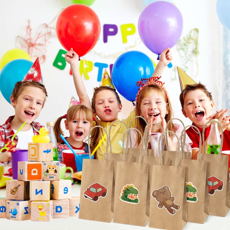 Poever Small Kraft Paper Bags 25 Pack Mini Brown Paper Bags 3.5x2.4x6.7 Small Gift Bags with Handles Bulk for Party Favor Business - Image 5