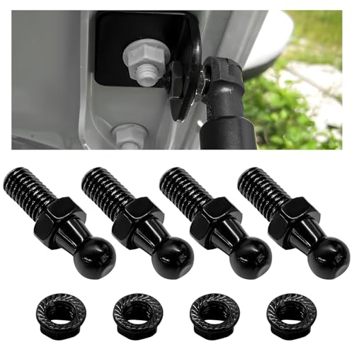 YTFRL 4 PCS 10 mm Ball Stud with Hardware Nuts 51618 Thread 916 Long Shank Gas Strut Mount Studs Carbon Steel Ball Ended Gas Spring Strut Stud for Bonnet Lift Support Black - Image 1