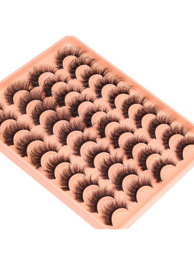 ALICROWN HAIR 20 Pairs False Eyelashes Natural Look Lashes Mink Fluffy Fake Eyelashes Wispy Strip False Lashes 4 Styles Mixed Thick Volume Faux Mink Eyelashes Alicrown  - Image 2