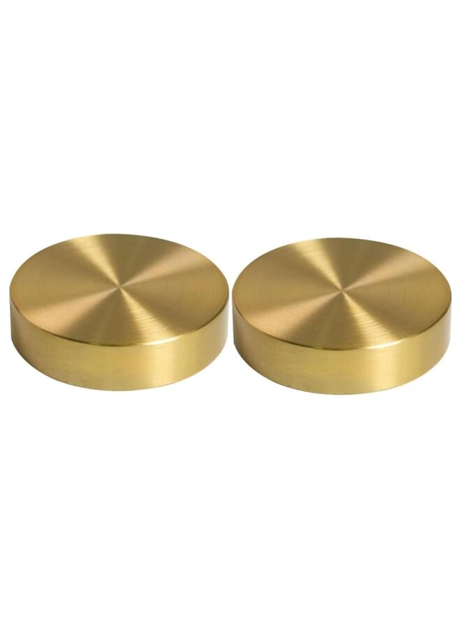 LAMAY 2 Pcs Calligraphy Paperweight, 1.97" Brass Round Block, Round Ruler Drawing Paperweight, Calligraphy Accessory, Chinese Calligraphy Tools, Golden - Image 1