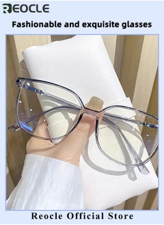 REOCLE Women's Progressive Multifocus Reading Glasses Spring Hinge Blue Light Blocking Glasses Large Square Reading Glasses  - Image 5