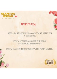 GLAMOUR WORLD Ayurvedic Glow Rose & Glow Milk Body Wash; An Antimicrobial Gentle Body Wash That Cleanses Skin Keeping It Hydrated Soft And Refreshed.; Enriched With Aloe Vera ; Rose  - Image 4